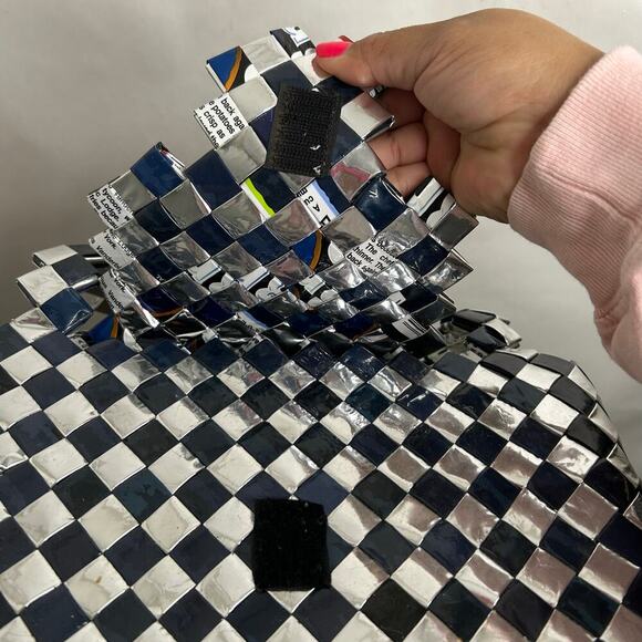 Vintage Y2K Candy Wrapping Purse Up cycle Recycle 11x9in - Picture 3 of 9